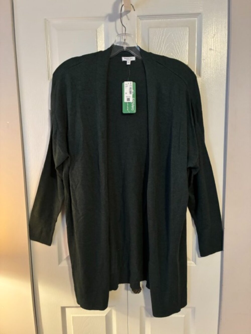 NWT Size 2X Reitmans Deep Forest Green EcoVero Open Front Cardigan